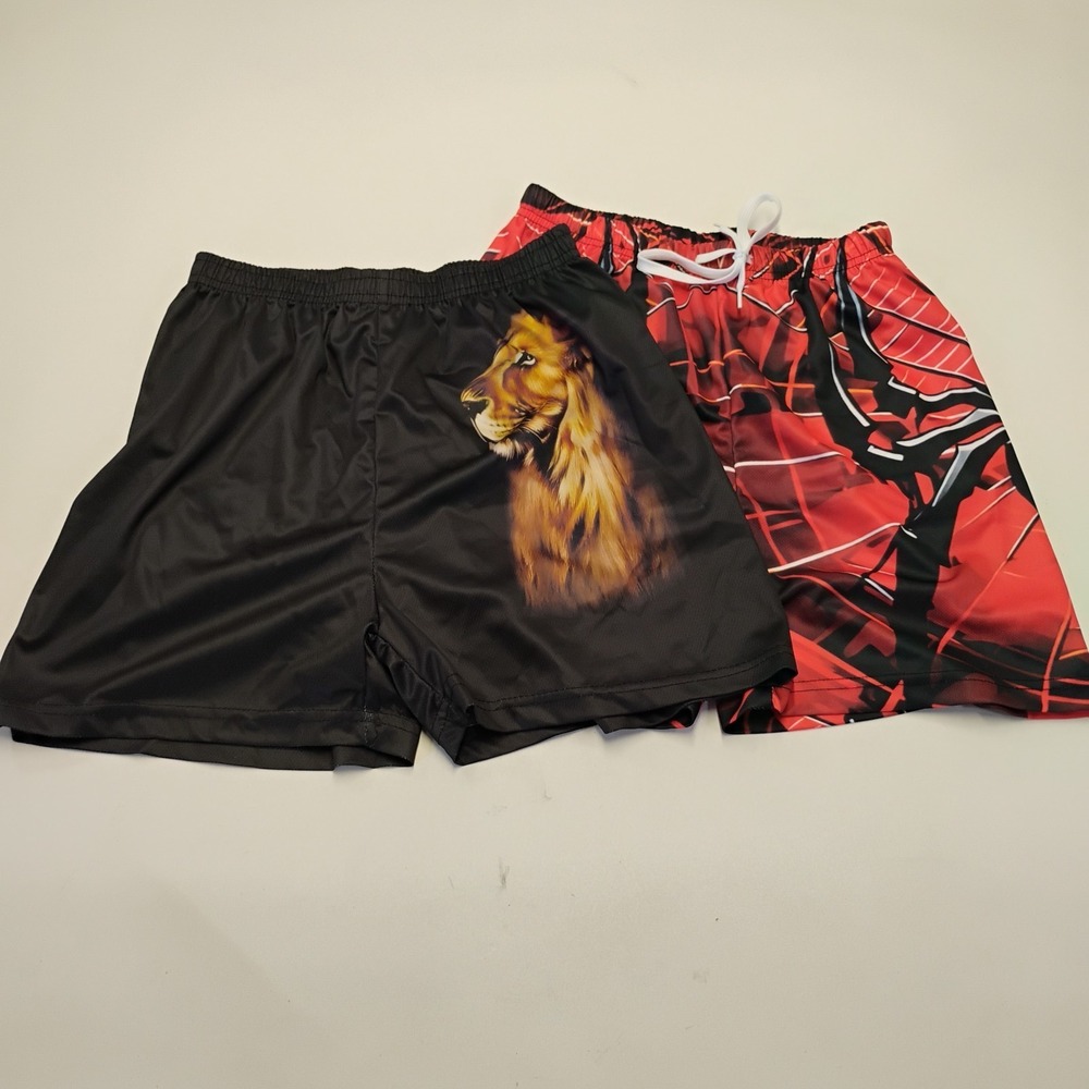 Boy's 13-14Y Graphic Print Unbranded Shorts Spider Lion Pair NWOT